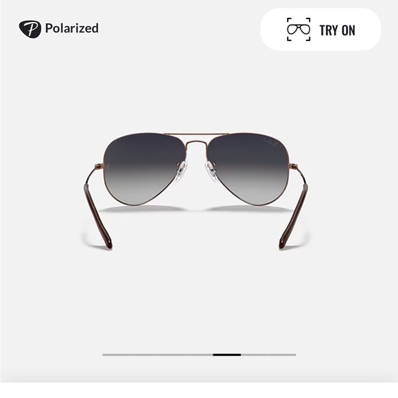 Ray-Ban Aviator polarized Sunglasses with copper frame and grey gradient lenses main image 4